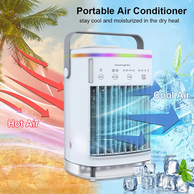 Arcondicionado portátil mini refrigerador de ar usb ventilador de ar condicionado 700ml água gelada ventilador de refrigeração de ar com umidificador para o quarto