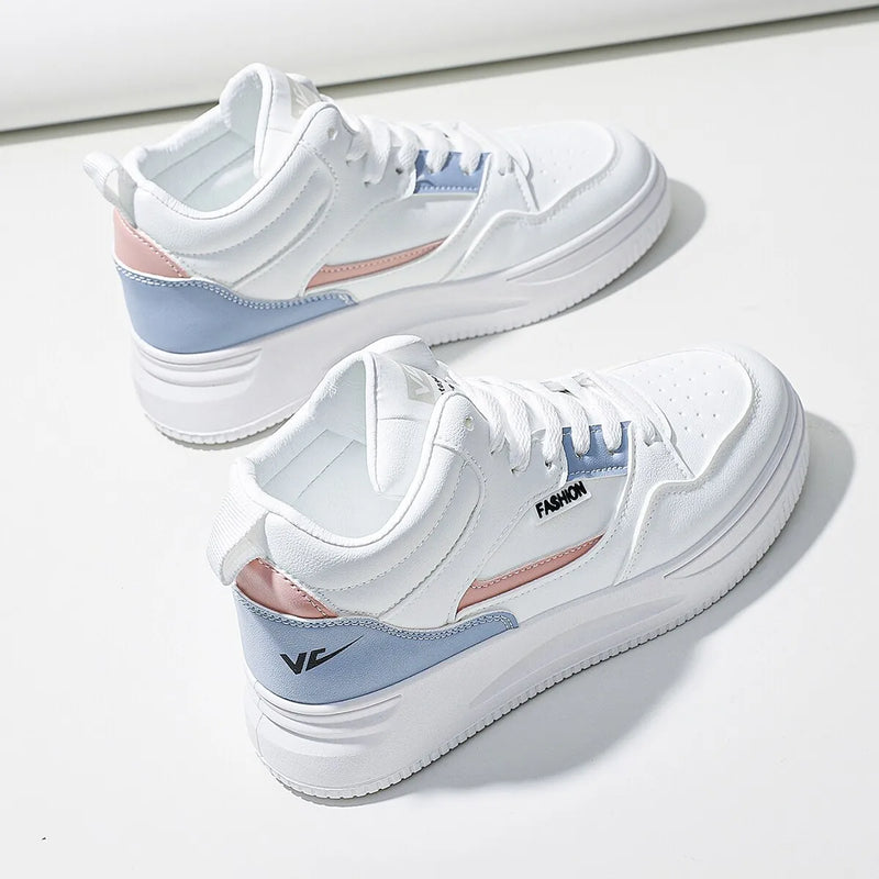 Tenis Feminino branco colorblock rendas frente sapatos de skate tênis de alta qualidade tênis de trabalho leve para ginásio ao ar livre, frete gratis