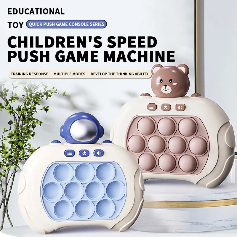 Pop quick empurrar bolhas máquina de jogo crianças dos desenhos animados divertido, espremendor, brinquedos anti estresse sensorial bolha, pop fidget brinquedo presentes