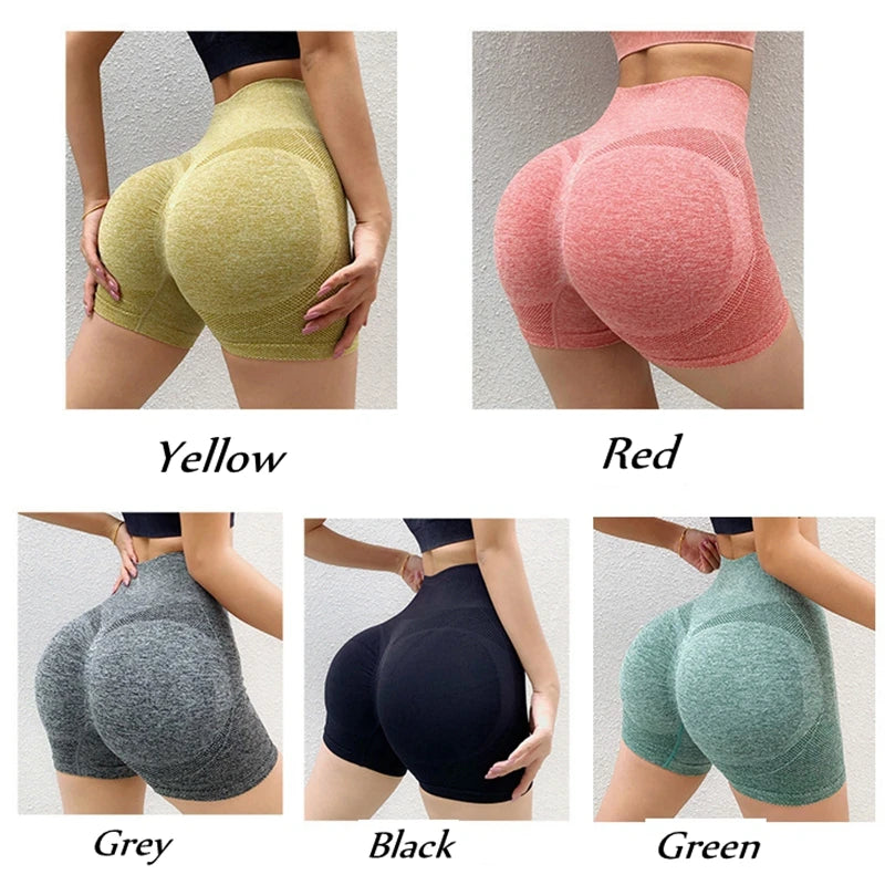 Shorts de ioga com levantamento de bumbum para mulheres, cintura alta, controle de barriga.