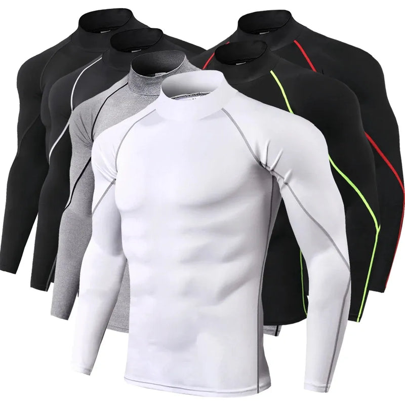 Homens musculação esporte camiseta secagem rápida correndo camisa de manga longa compressão superior ginásio t camisa masculina fitness FRETE GRATIS!!!!!!