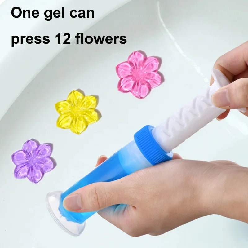 3 pçs limpador de banheiro gel fragrância desodorante ambientador flor aromática agulha detergente flor para limpeza do banheiro