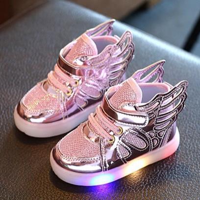 Sapatos De Luzes Led Para Crianças Com Alas, Sapatos para menino, Sapatos para menina FRETE GRATIS
